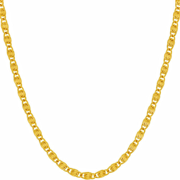 Gold Plated 3mm Scroll Chain Necklace