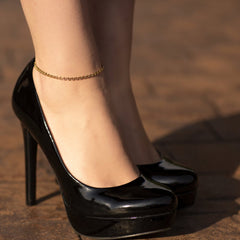 Gold Plated 3mm Mariner Link Chain Anklet