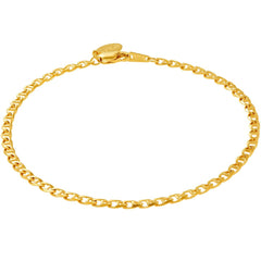 Gold Plated 3mm Mariner Link Chain Anklet