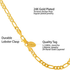 Gold Plated 4mm Figaro Anklet
