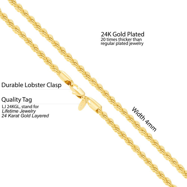 4mm Rope Chain | Lifetime Jewelry
