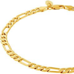 Gold Plated Figaro Chain Anklet, 5mm