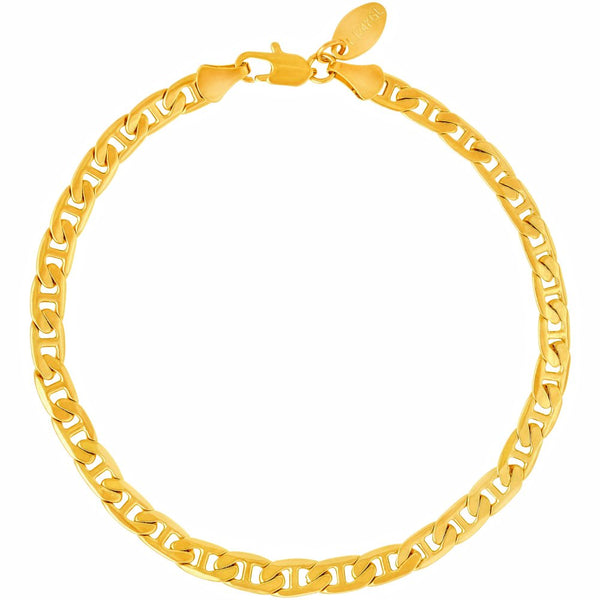 Gold Plated 5mm Mariner Link Anklet