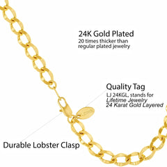 Gold Plated 5mm Open Link Anklet