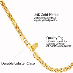 Gold Plated 5mm Ponytail Anklet