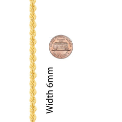Gold Plated 6mm Rope Chain