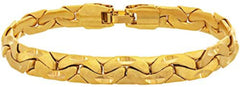 Gold Plated 7.5mm Brushed Riccio Bracelet
