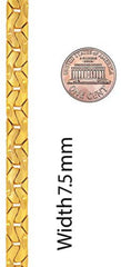 Gold Plated 7.5mm Brushed Riccio Bracelet