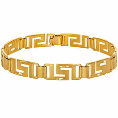 Gold Plated 8.5mm Greek Key Bracelet