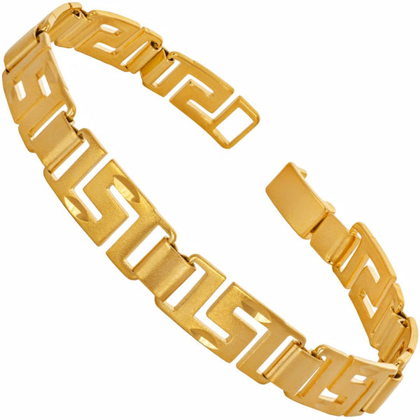 Gold Plated 8.5mm Greek Key Bracelet