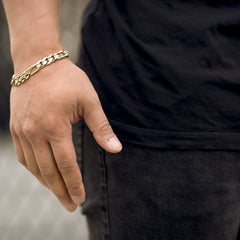 Gold Plated 9mm Figaro Bracelet