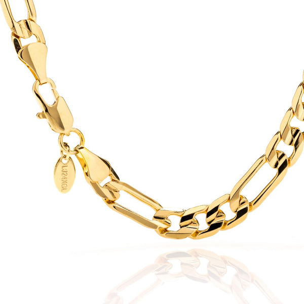 Gold Plated 9mm Figaro Bracelet