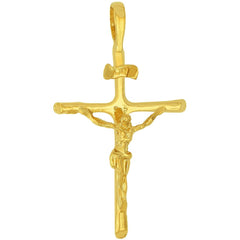Gold Plated Classic Jesus Crucifix (with or without Pendant Chain)
