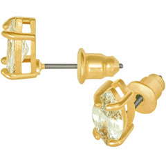 Gold Plated Cubic Zirconia Marquise Stud Earrings