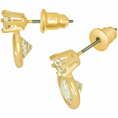 Gold Plated Cubic Zirconia Pineapple Stud Earrings