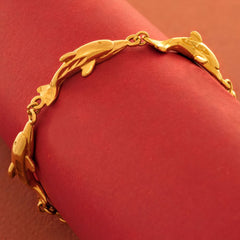 Gold Plated Dolphin Link Charm Bracelet