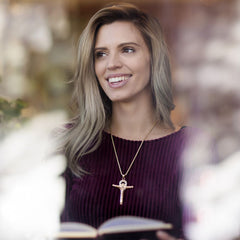 Gold Plated Jesus Pendant Necklace with Halo