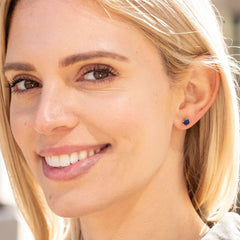 Gold Plated Cubic Zirconia Circle Birthstone Stud Earrings
