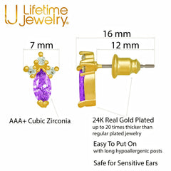 Gold-plated-birthstone-marquise-earrings