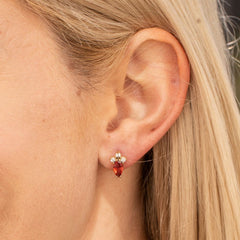 Cubic Zirconia Marquise Birthstone Stud Earrings
