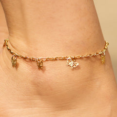 Gold Plated Butterfly Anklet