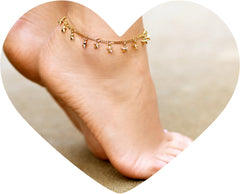 Gold Plated Dangling Stars Anklet