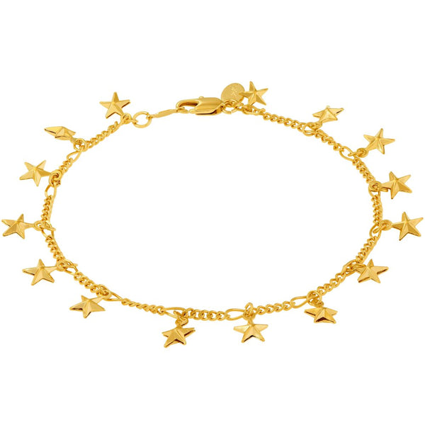 Gold Plated Dangling Stars Anklet