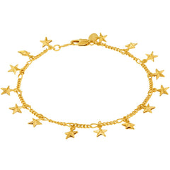 Gold Plated Dangling Stars Anklet