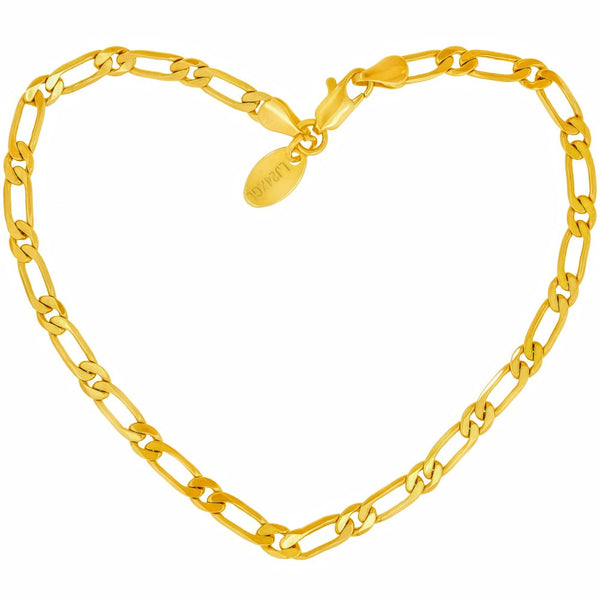 Gold Plated Flat Figaro Anklet