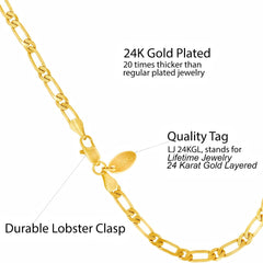 Gold Plated Flat Figaro Anklet