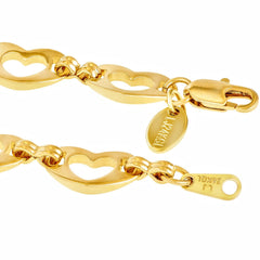 Gold Plated Flat Heart Link Anklet