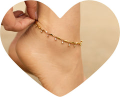 Gold Plated Teardrop Anklet