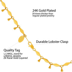 Gold Plated Teardrop Anklet