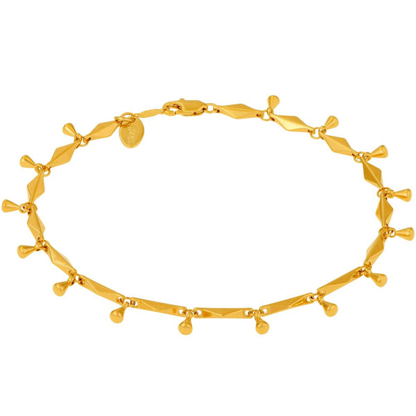 Gold Plated Teardrop Anklet