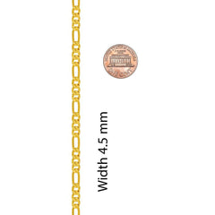 Gold Plated 4.5mm Figaro Chain Necklace