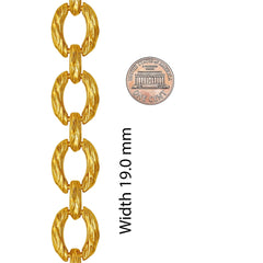 Gold Plated Grooved O-Link Bracelet