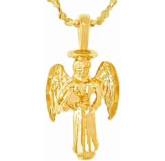 Gold Plated Guardian Angel Pendant Necklace