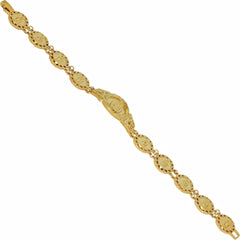 Gold Plated Lady of Guadalupe Emblem Link Bracelet