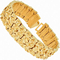 Gold Plated 23mm Extra Wide Nugget Bracelet
