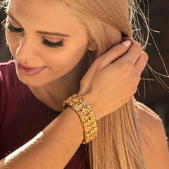 Gold Plated 23mm Extra Wide Nugget Bracelet