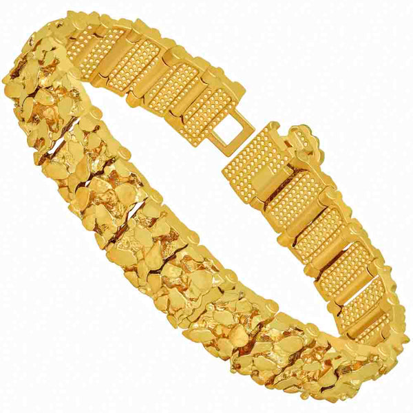 Gold Plated 16mm Medium Nugget Bracelet