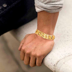 Gold Plated 16mm Medium Nugget Bracelet