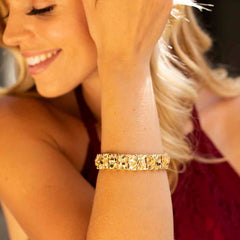 Gold Plated 16mm Medium Nugget Bracelet