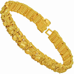 Gold Plated 13mm Narrow Nugget Bracelet