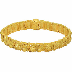 Gold Plated 13mm Narrow Nugget Bracelet