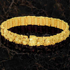 Gold Plated 13mm Narrow Nugget Bracelet