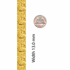 Gold Plated 13mm Narrow Nugget Bracelet