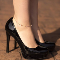 Gold Plated Pink Hearts Anklet