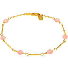 Gold Plated Pink Hearts Anklet