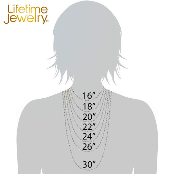 4mm Figaro Necklace (White Gold Look) by inches